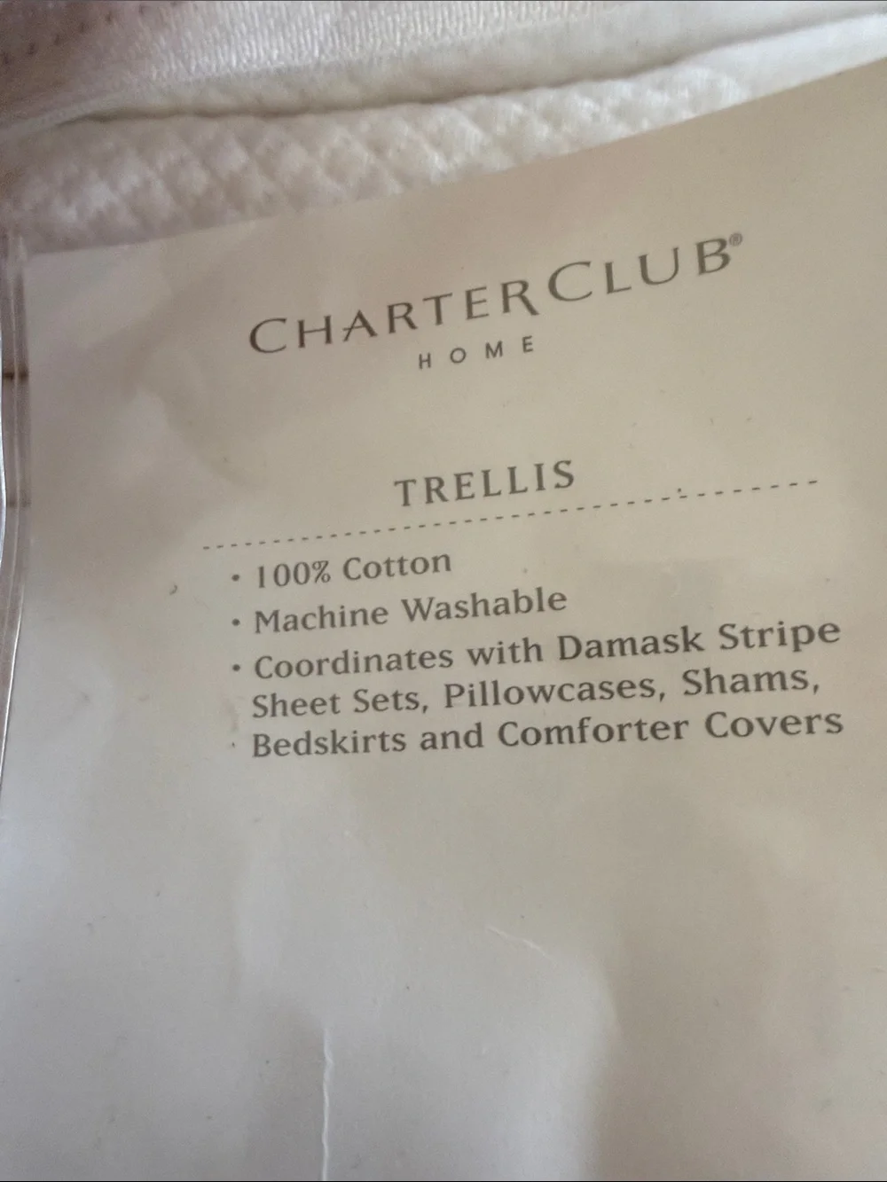 Charter Club White Trellis Cotton Coverlet - Full/Queen